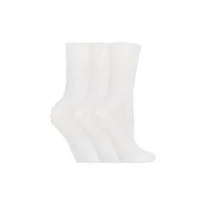 3 Pairs Non Binding Socks for Women in Plain White