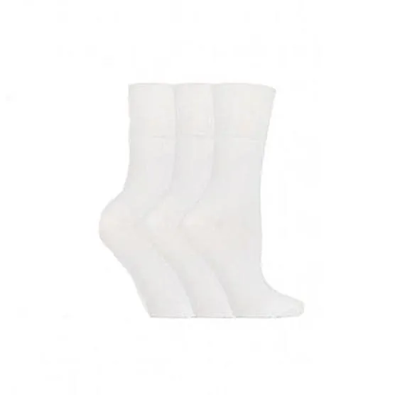 3 Pairs Non Binding Socks for Women in Plain White