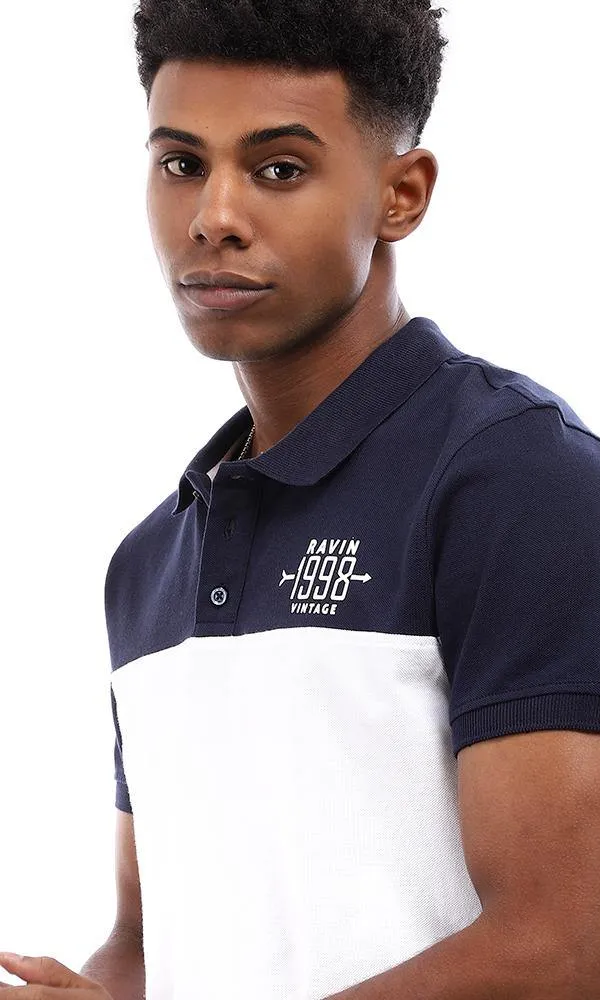 94978 Color Block Polo Shirt - Navy