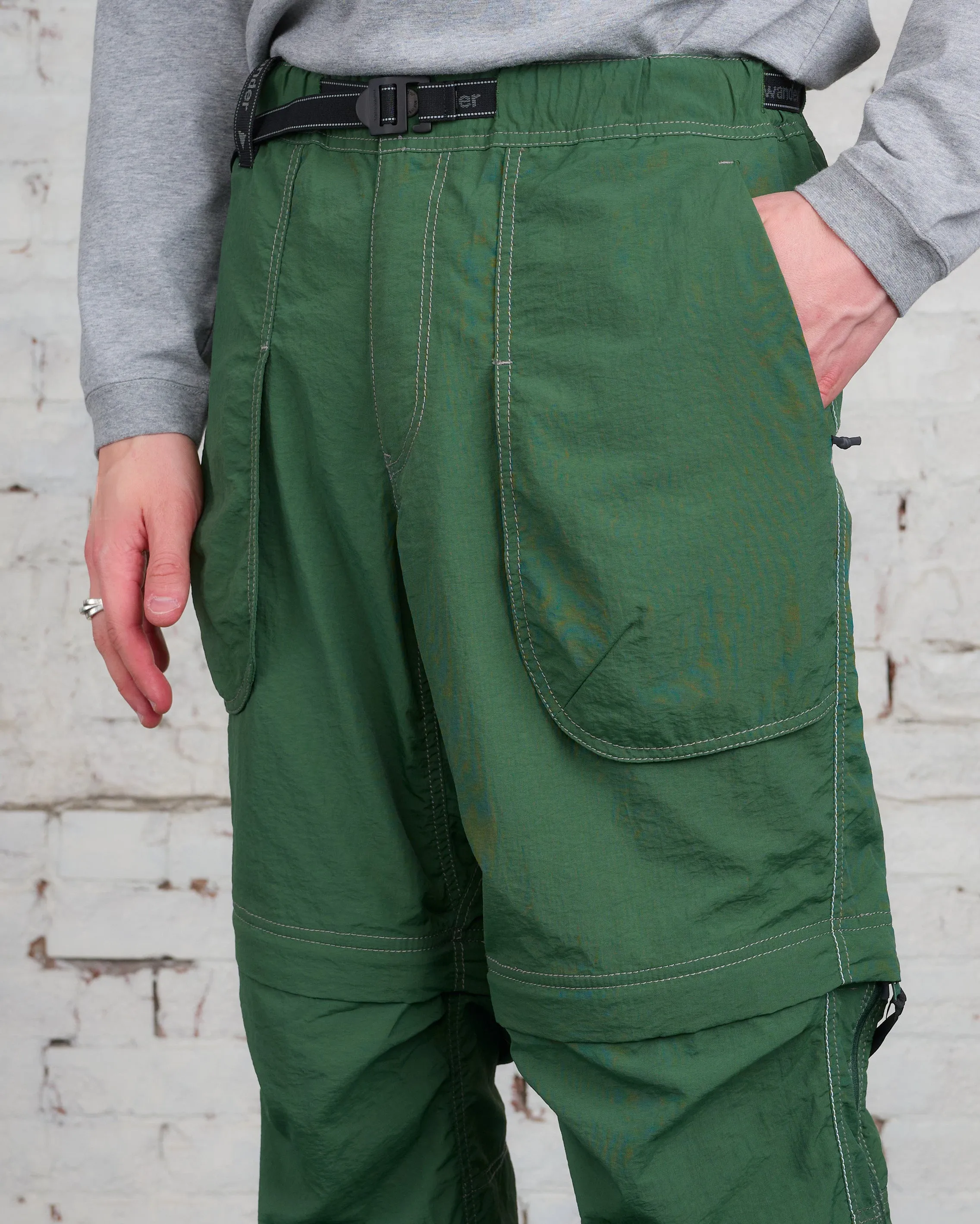 and wander Nylon Taffeta Hiker 2-Way Pants Dark Green