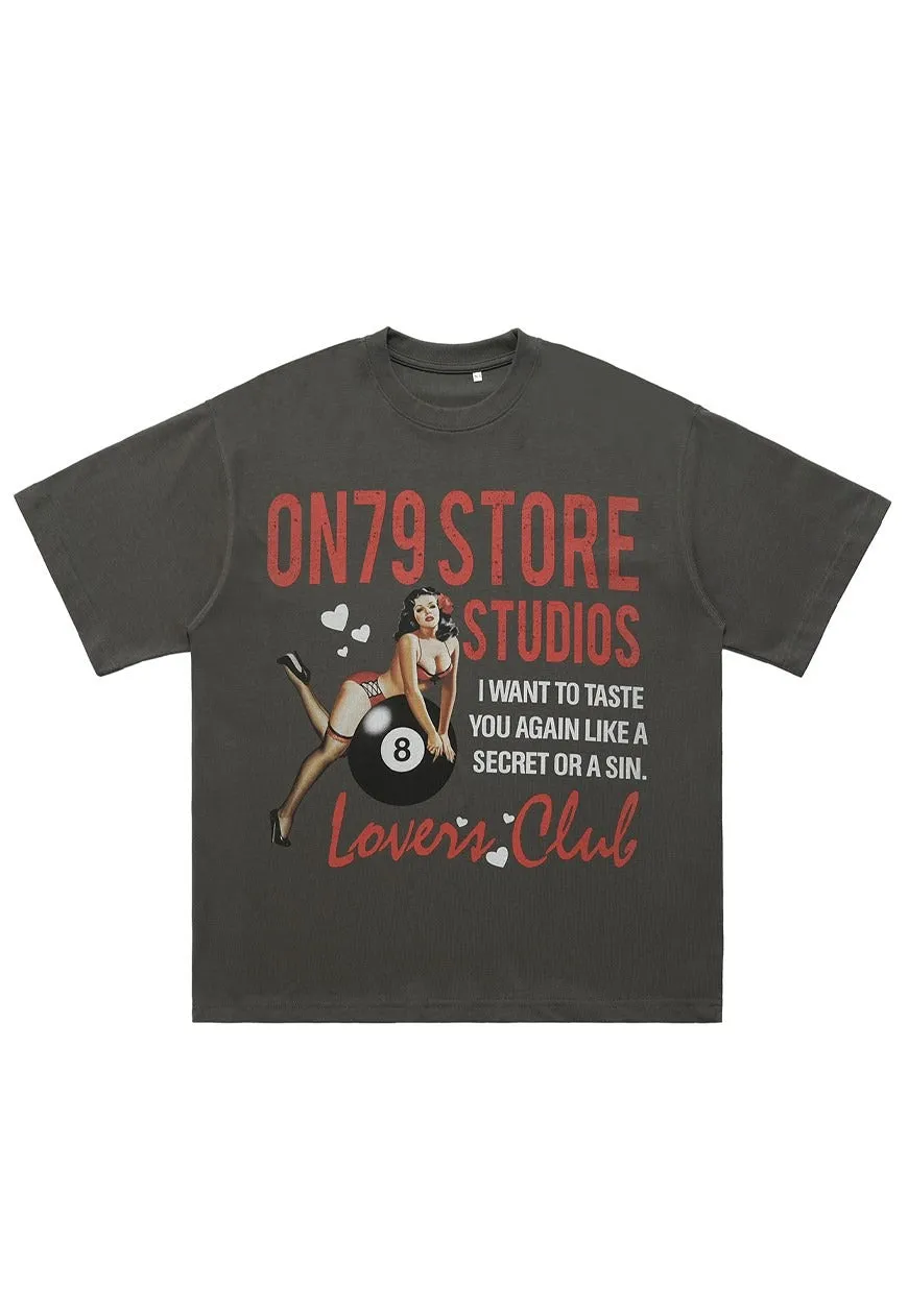 Cabaret girl tshirt retro print tee art deco poster top grey