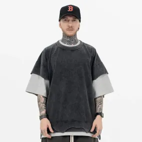 Distressed Retro Patchwork T-Shirt