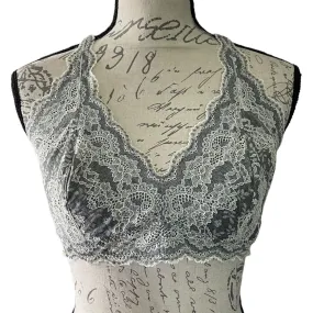 Felina Gray Off White Lace Bralette Size X-Large NWOT