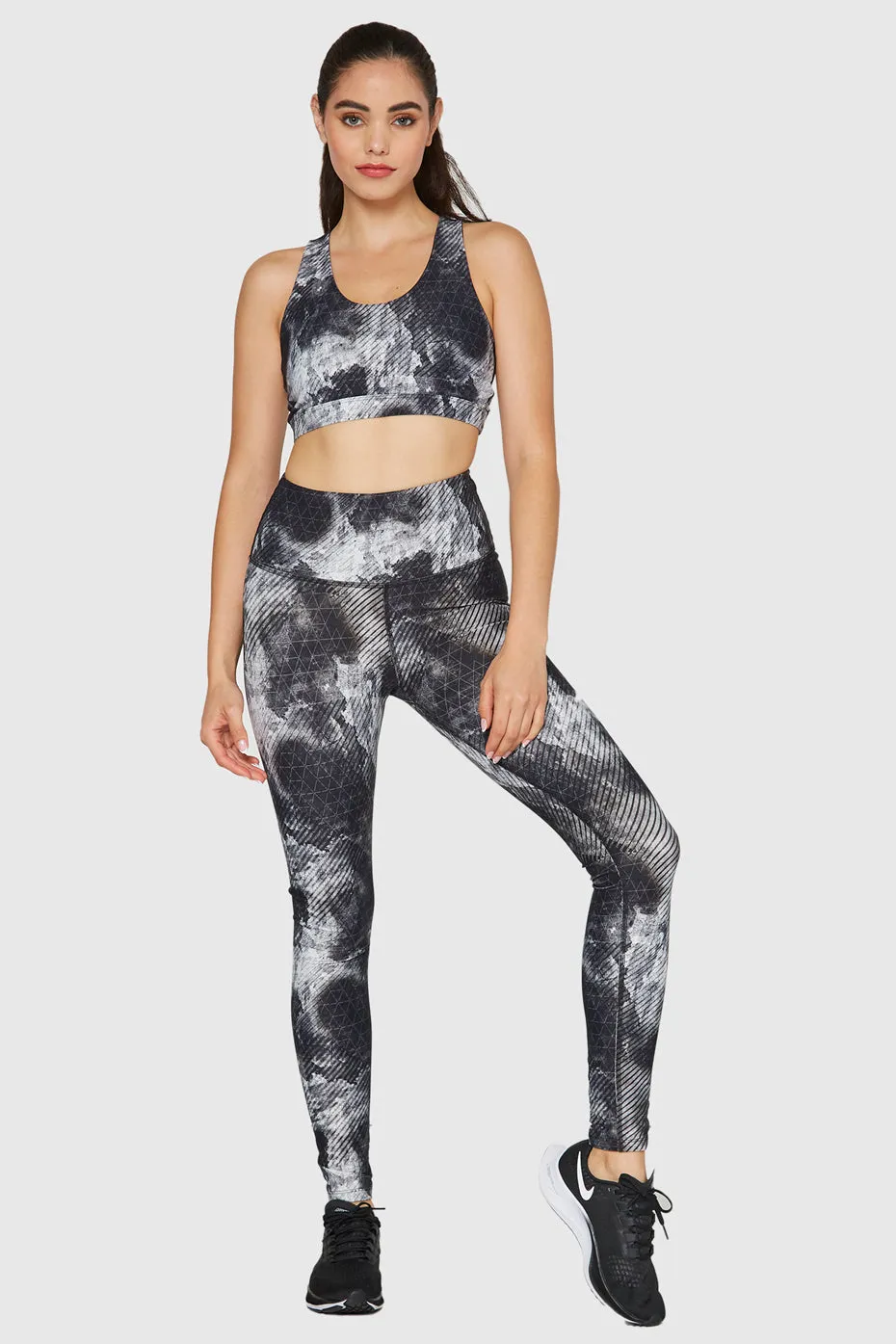 Geo Ink Racer Bra