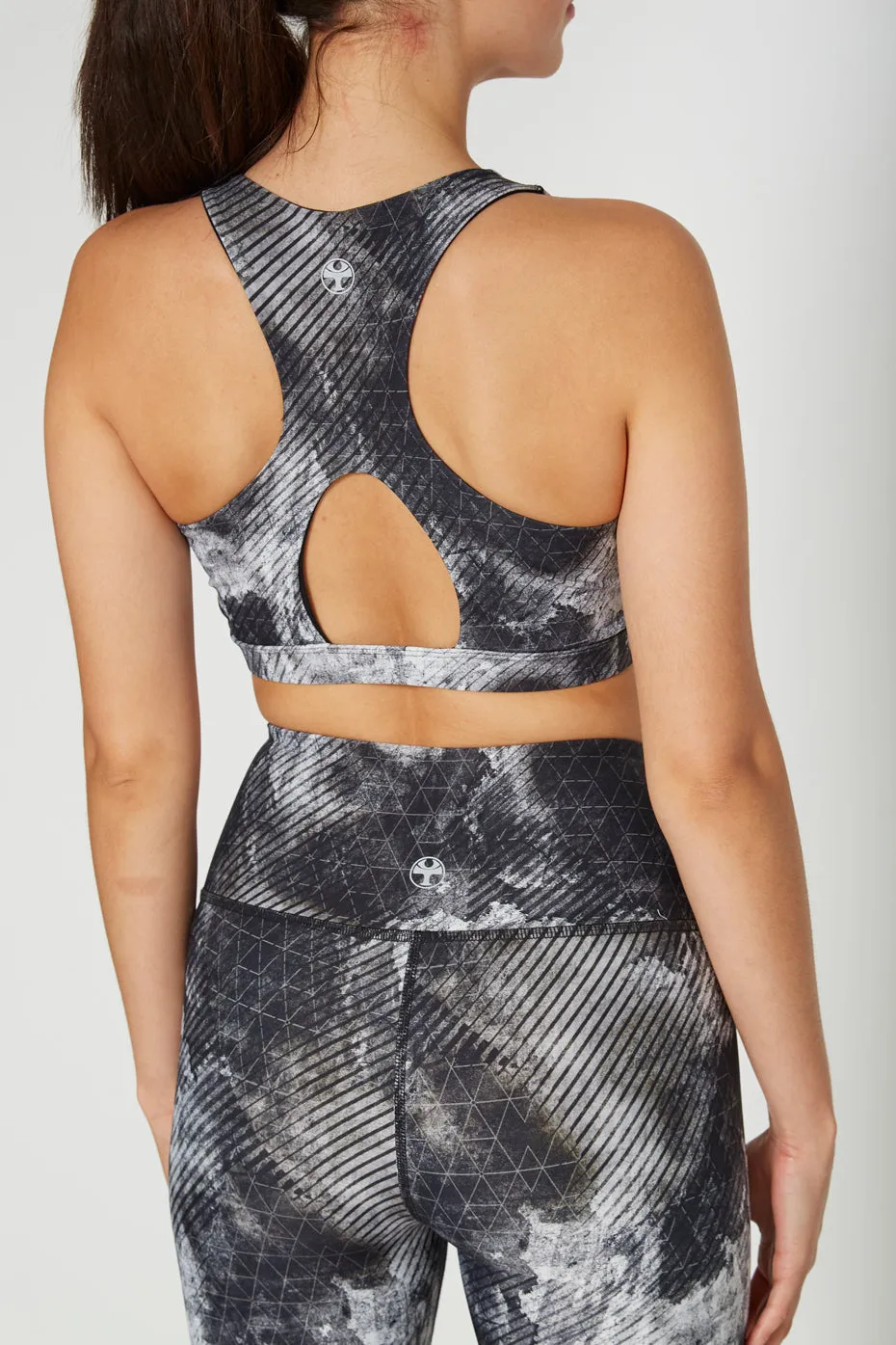 Geo Ink Racer Bra