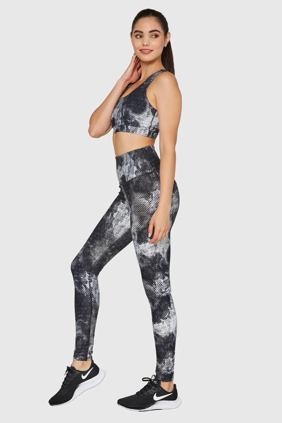 Geo Ink Racer Bra