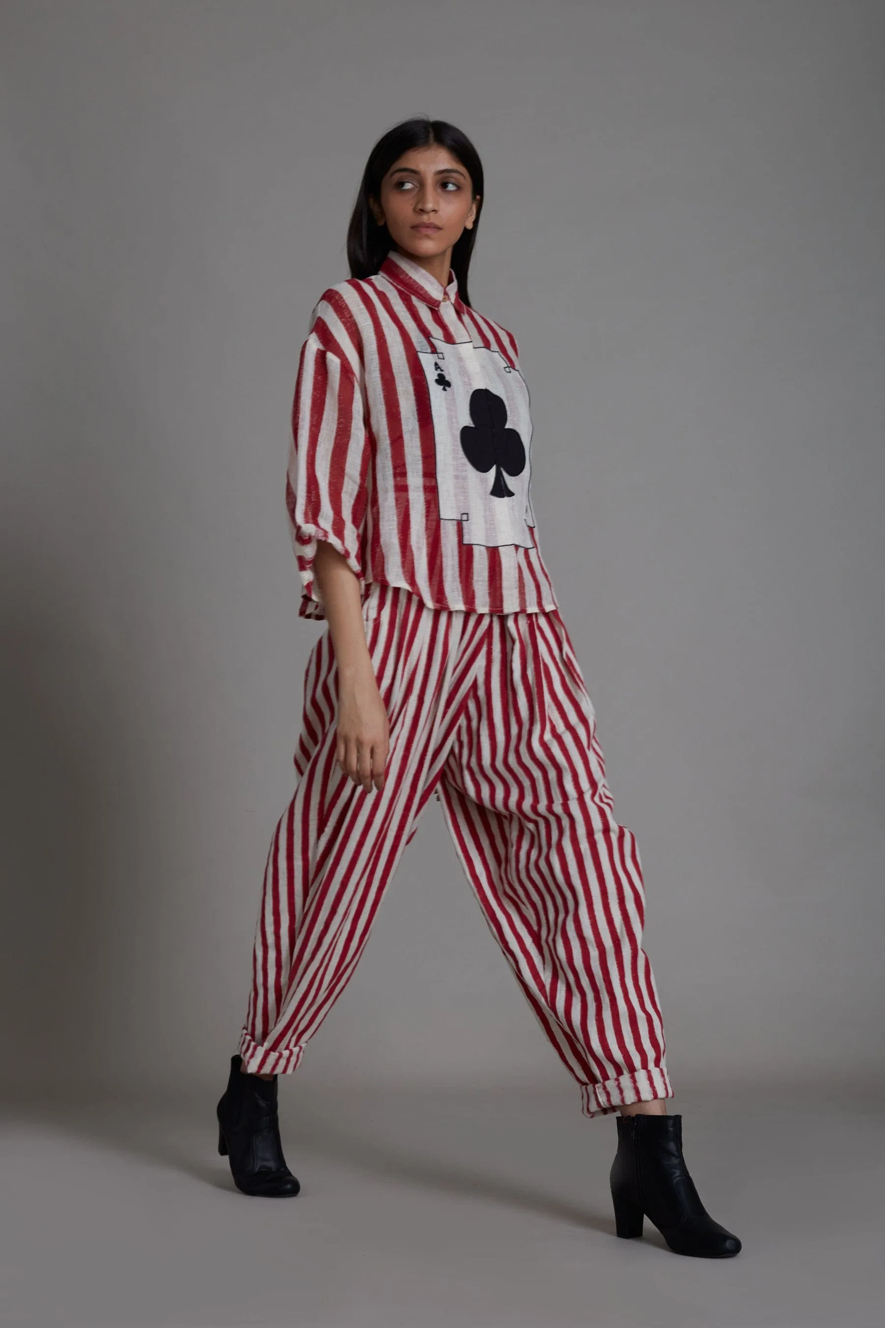 Mati Ikka Linen Shirt-Red Stripe