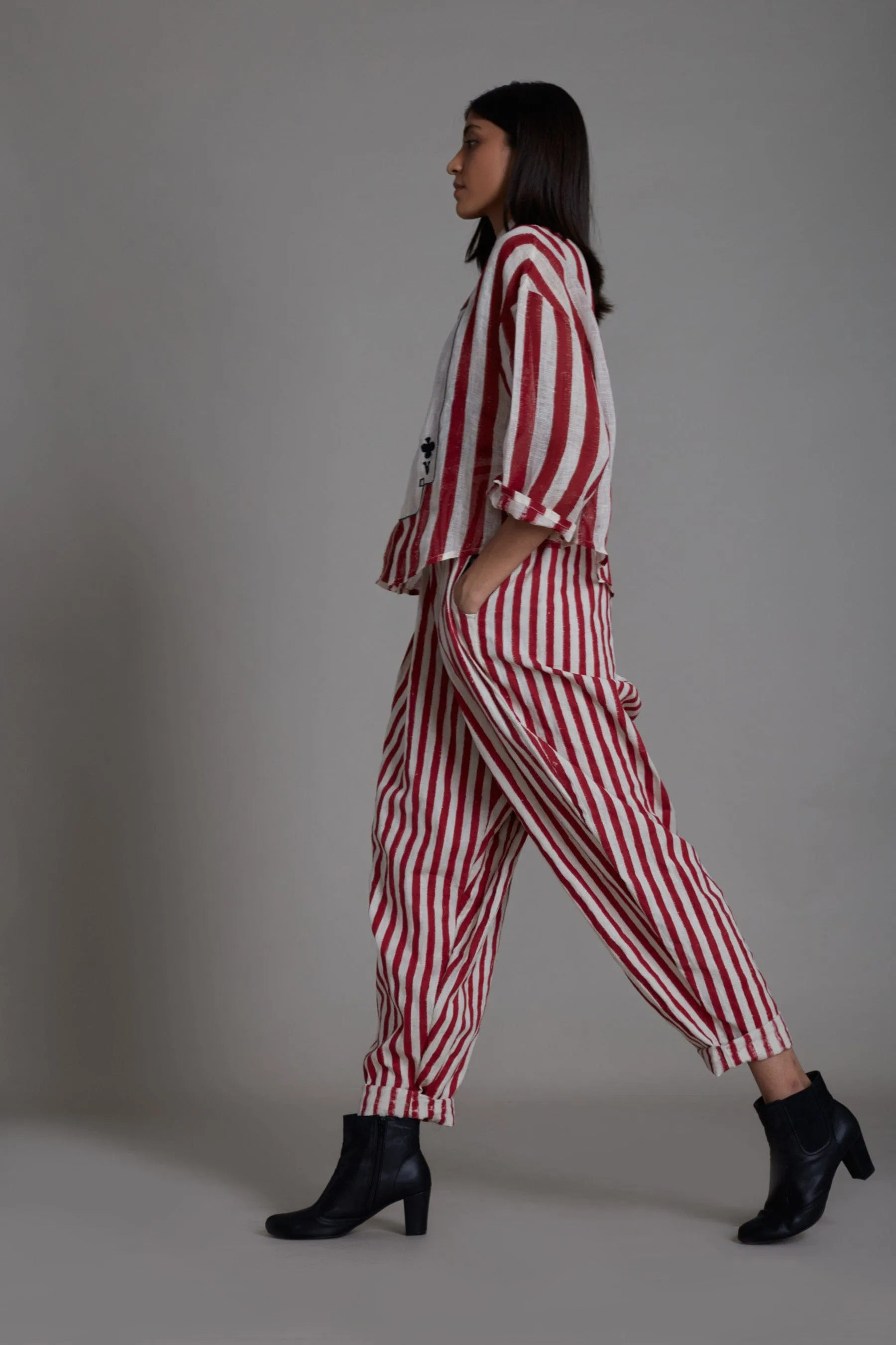 Mati Ikka Linen Shirt-Red Stripe