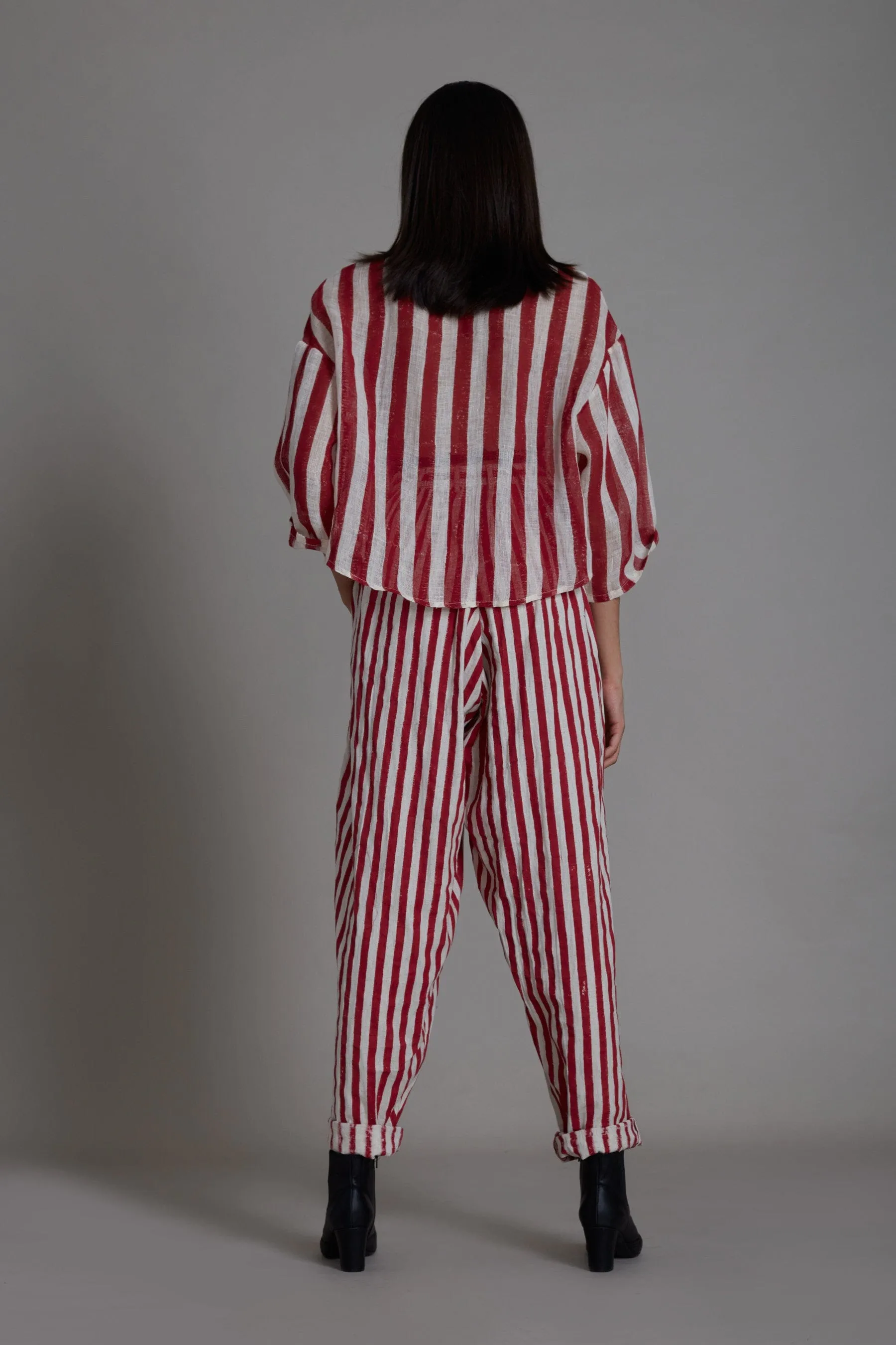 Mati Ikka Linen Shirt-Red Stripe