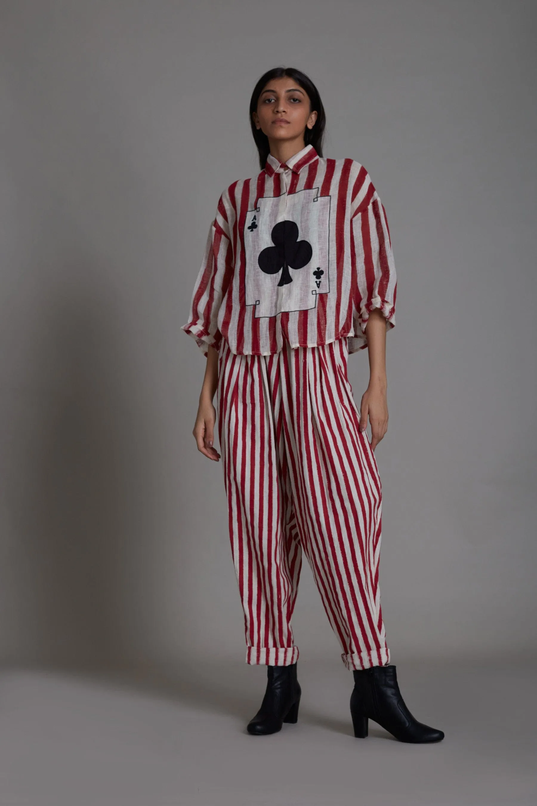 Mati Ikka Linen Shirt-Red Stripe