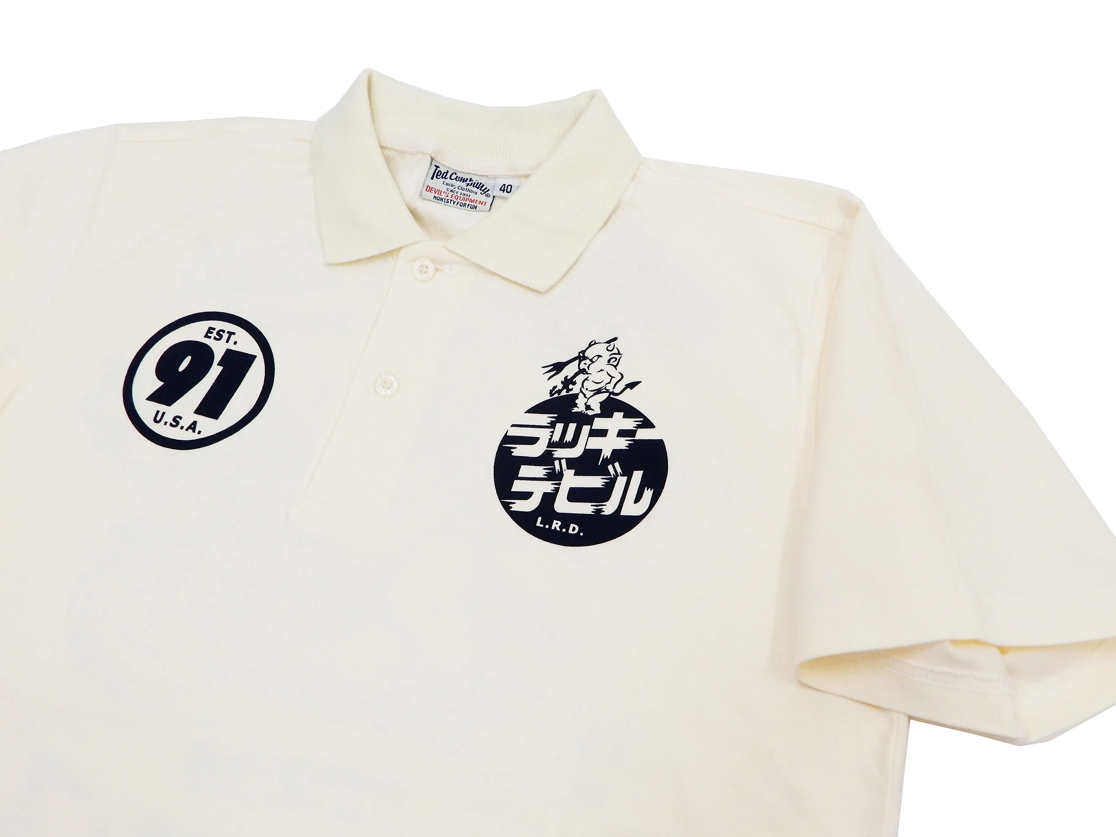 Tedman Polo Shirt Men's Short Sleeve Cotton Jersey Graphic Polo Shirt TMSP-700 Off-White