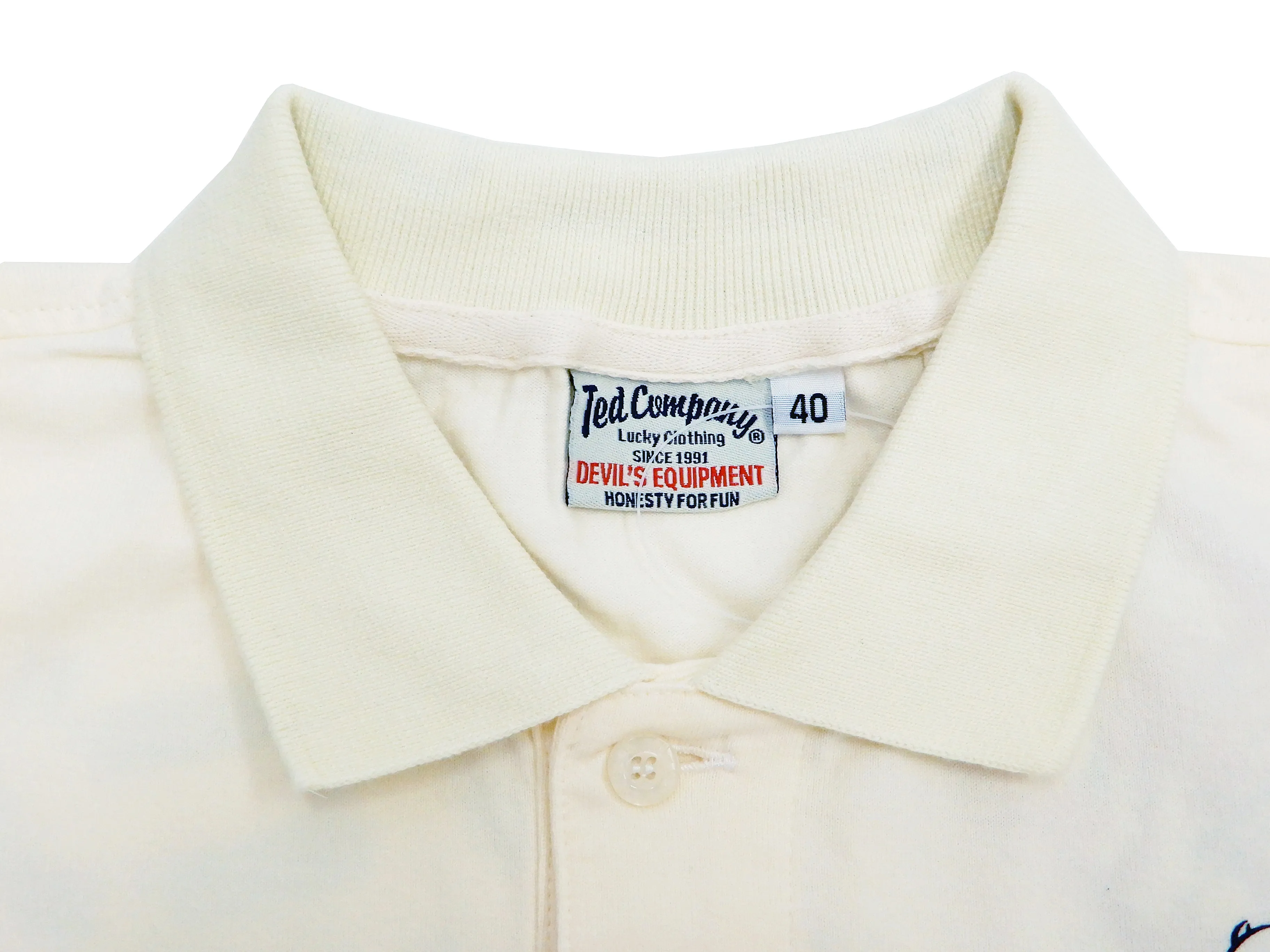 Tedman Polo Shirt Men's Short Sleeve Cotton Jersey Graphic Polo Shirt TMSP-700 Off-White